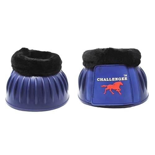 CHALLENGER Horse Rubber Overreach Hoof Protection Fleece Bell Boots 41HI01NV-M
