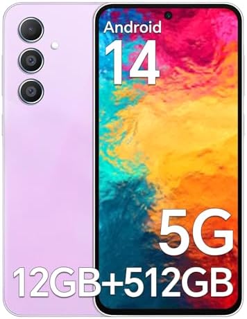 Unlocked M55 Ultra Phones, 12GB512GB Cell Phone with 5000mAh Battery, 48MP108MP Camera 5G Cell Phones, 6.8 Screen Android 14.0 Mobile Phone, Face IDDual SIMWiFiBluetooth,Pink