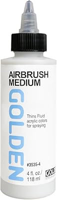 Airbrush Medium by GOLDEN, 4 fl. oz. Bottle, Professional Acrylic Medium, Transparent