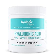 HA Professionals Collagen Powder Supplement for Skin & Joints, Hyaluronic Acid + Zinc + Copper + Vitamins B6, B12 & C - Hydrolyzed Bovine Collagen Types 1 & 3, Unflavored, Easy Mix - 6.4 oz