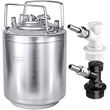 TMCRAFT 2.6 Gallon Mini Ball Lock Keg, Stainless Steel Double Ball Lock Post Corny Keg with Quick Disconnect Set for Home-brewing(10L)