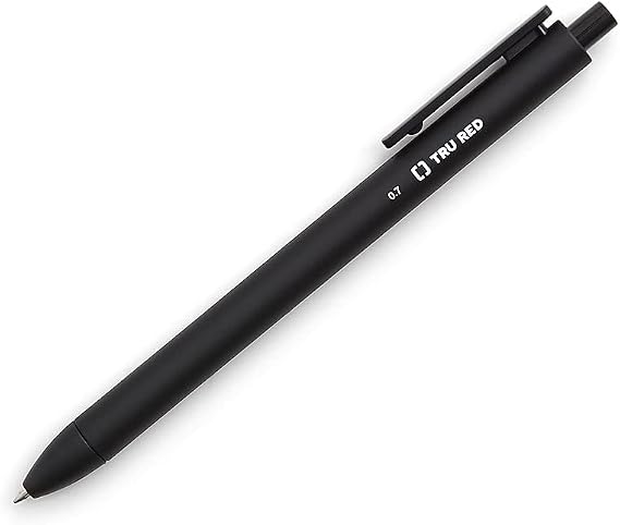 TRU RED Quick Dry Gel Pens Med Point 0.7mm Blk Dozen (TR54480)