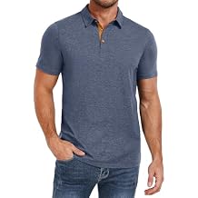 PEGENO Mens Polo Shirts Short Sleeve Casual Cotton Golf Shirts Performance Polo Shirts for Men