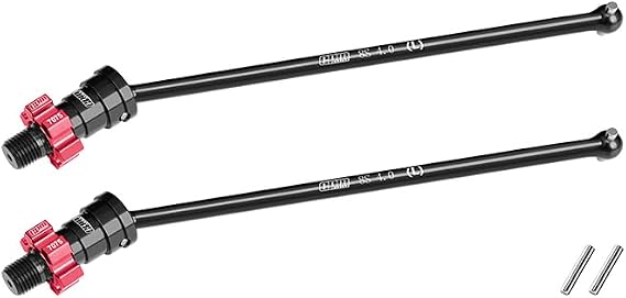 GPM 4140 Medium Carbon Steel Front/Rear Driveshaft with 7075 Alloy Hex for TRAXXAS XRT 8S X-Maxx WideMaxx Ultimate Suitable for #7895 WideMaxx Suspension Kit (Red)