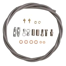 Hope Braided Stainless Hydraulic Hose Kit Silver, 1600Mm, Fittings Included