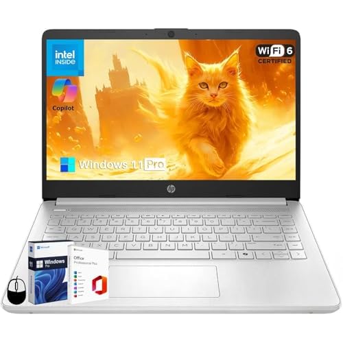HP 2025 Student Business Laptop, Intel Processor N150up to 3.6 GHz, 14 Inch LED Screen, 8GB RAM, 384GB Storage128GB UFS256GB MSD, Wi-Fi 6, Copilot AI, Office Pro Lifetime, Windows 11 Pro,wMouse