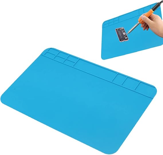 Silicone Soldering mat, 500℃ Heat-Resistant Work Mat, for Phone, Computer, Watch, Electronic Repairs, 30×20cm