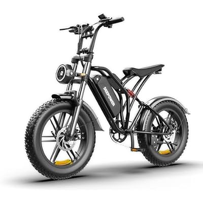 DEEPOWER S20 Electric Bike for Adults, 1500W Peak Motor, Up to 32MPH, 48V 132025AH Removable Battery, 20 Fat Tire Ebike, Long Range All-Terrain Electric Dirt Bike