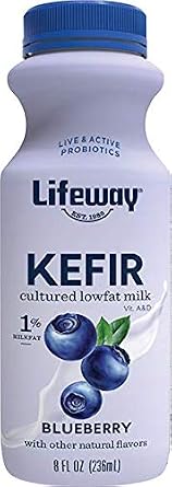Lifeway Probiotic Low Fat Blueberry Kefir, 8 Ounce - 6 per case.