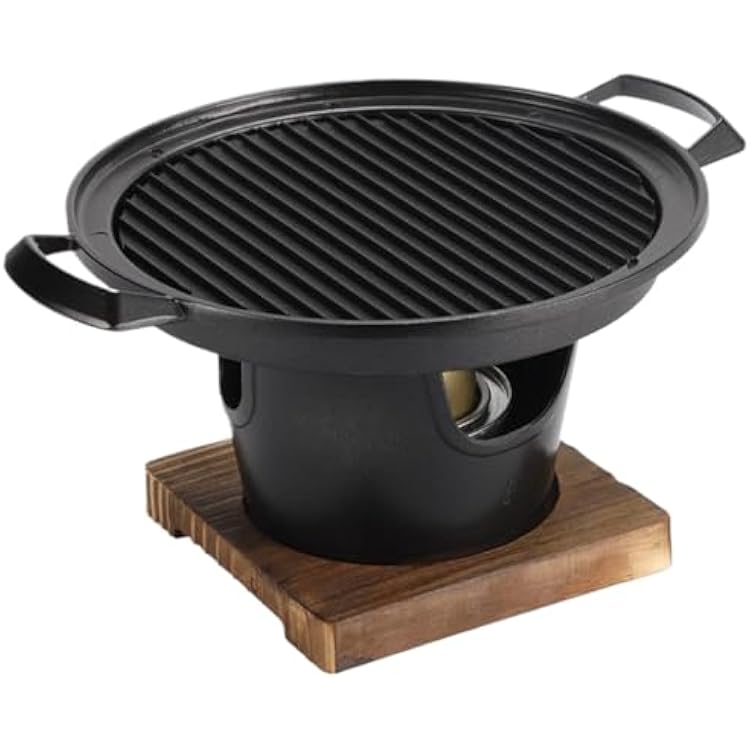 Korean BBQ Grill, Smokeless Non-stick Tabletop Charcoal & Alcohol Portable BBQ Grill for Home, Picnics, Camping & Outdoor Gatherings