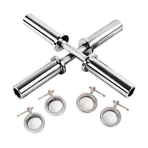 Queenrain Olympic Dumbbell Handle Holds 300 lbs Weight Plates for Fitness Training Supplies,20-inch,Pair2 Pcs