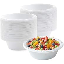Bluesky Dinner White Lightweight Plastic Soup Bowls-12 oz | Pack of 100 Bowls, 12 oz