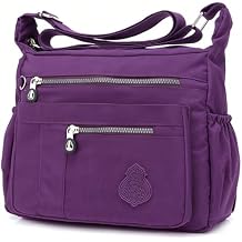 Women's Casual Multi Pocket Crossbody Bag Water Resistant Nylon Shoulder Bags Lady Fashion Daypack
