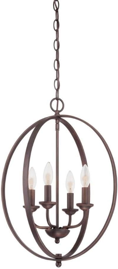Millennium 3034-RBZ Traditional Four Light Pendant from FFF Collection in Bronze/Dark Finish