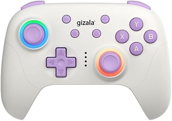 gizala Kablosuz Oyun Kontrolcüsü Gamepad Hall Effect Triggers Joystick Game Controller Switch 2 / Switch/PC/Steam/Android/IOS (Beyaz)