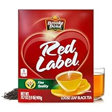 Brooke Bond Red Label Black Tea | Premium Quality | Loose Leaf Tea | Suitable for Indian Chai & Milk | Aromatic & Refreshing Flavor | 900 Grams (Pack of 1)