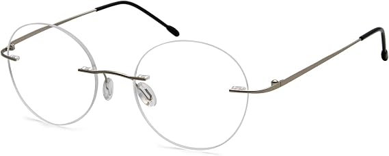 Eyekepper Frameless Reading Glasses Women - Round Rimless Readers Men Silver +2.00
