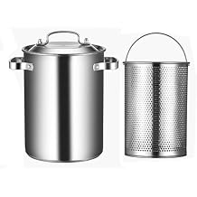 Pasta Pots 4L Asparagus Pot, Asparagus Steamer Pasta French Fry Pot 304 Stainless Steel Pasta Stovetop Cooker With Strainer Basket And Lid For Home Kitchen Restaurant