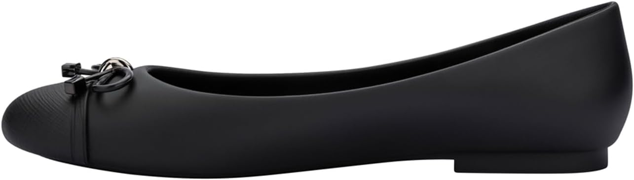 Melissa Doll V Jelly Flats for Women - Soft & Flexible Ballet Flats for Women, Bow Applique, Slip-on Closed-Toe Jelly Shoes