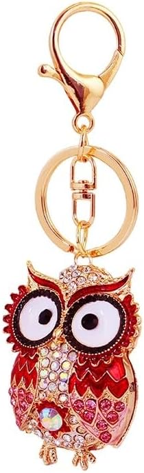 SEADEAR Rhinestones Owls Car Keychain Cute, Car Keys for Women Gilrs Rhinestone Animal Key Chains Key Ring Purse Bag Charms