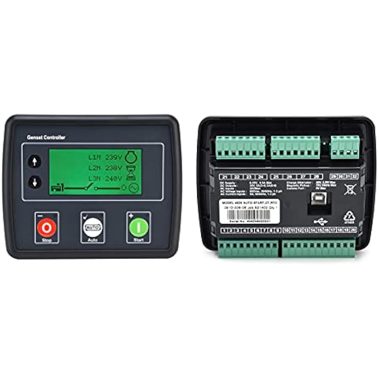 Self-Starting Genset Controller, DSE4520 Presettable Generator Control Module Panel Easy Operate for EFI Engine for 3-Phase Mains Detection