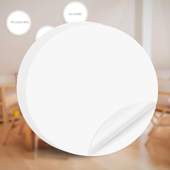 White Dry Erase Dots, 20 Pcs Table Circles Wall Sticker Spots for Classroom