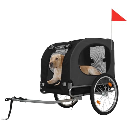 Bicycle Dog Carrier - 88Lbs Capacity Pet Bike Trailer with 19 Air Tires,Foldable Dog Trailer for Bike | with 600d Durable Waterproof Oxford Cloth | Universal Coupler | for MediumLarge Pets