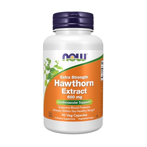 NOW Foods Supplements, Hawthorn Extract 600 mg, Extra Strength, Cardiovascular Support, 90 Veg Capsules