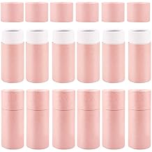 12 Pack 30ml Empty Kraft Paper Tubes Round Kraft Paperboard Jar Containers Cardboard Essential Oil Bottle Tube Box with Lid for Tea Coffee Cosmetic Crafts Gift Packaging - Pink