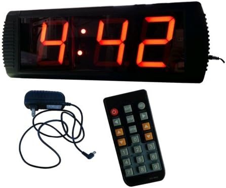 Large Indoor LED Countdown/up Timer 4" High Character LED Clock 3 Digits in Minutes Seconds Format Count Max up to 9 Minutes 59 Seconds with IR Remote Control