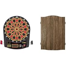 Arachnid Cricket Pro 450 Electronic Dartboard with Brown Walnut Cabinet