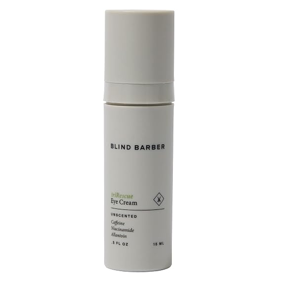 Blind Barber triRescue Eye Cream for Men - Formulated with Caffeine, Niacinamide & Allantoin to Illuminate & Awaken Under Eyes & Combat Dark Circles (0.5oz)