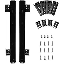 KINJOEK 4 PCS 14 Inch Under Desk Keyboard Tray Rails Slides, Adjustable Height Heavy Duty Ball Bearing Keyboard Mount Track, Black