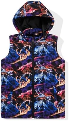 SNOW DREAMS Boys Girls Puffer Vest Hooded Quilted Outwear Sleeveless Jacket Lined Zipper Waistcoat