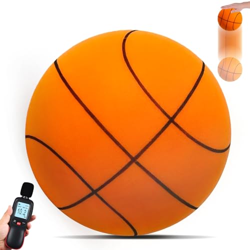 Silent Basketball Size 729.5, Soft Foam Ball Soundless for Quiet Dribbling and Indoor Training, Grooved Airless Higher Bounce Ball for Indoor Games