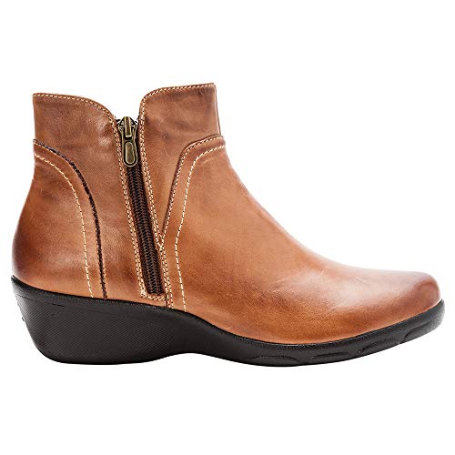 Propet Womens Waverly Round Toe Zippered Casual Boots Ankle Low Heel 1-2 - Black