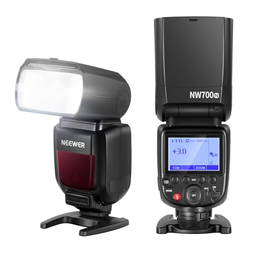 NEEWER NW700-N TTL Flash Speedlite Compatible with Nikon DSLR Cameras, 18000s High Speed Sync, 11-1256 Output, TCM Function, 230 Full Power Flash, 0.1-2.7s Fast Recycling, Batteries Not Included