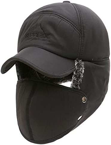 Men Trapper Hat Earflaps Trooper Ushanka Hats Winter Aviator Snow Windproof Thermal Faux Fur Warm Hunting Skiing Cycling Cold Weather Hats Earflaps Baseball Caps Dad Hats