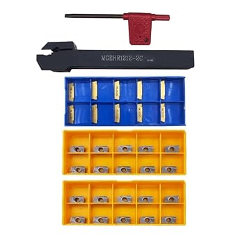 1/2inch Grooving Tool Holder MGEHR1212-2 with 10pcs MGMN200-G Grooving Inserts + 20pcs APMT1135PDER Indexable Face Milling Inserts