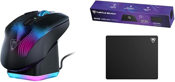 ゲーミングマウス・ミニマウスパッドセット TURTLE BEACH Kone XP Air ブラック ワイヤレス + Sense Core MINI