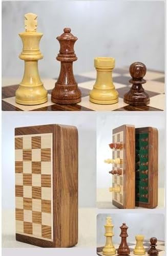 Mıknatıs Taşlı Ahşap Katlanabilir Kutulu Satranç Oyunu 17.5 Cm - 17.5cm