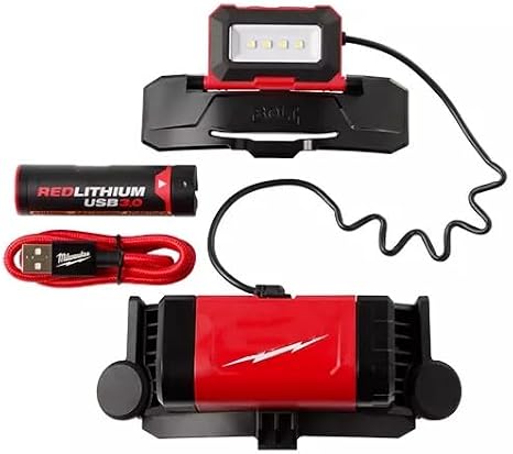 LISAN 2118-21 for Milwaukee Tool Bolt with Redlithium USB Headlamp (600 Lumens)