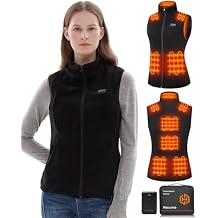 Fleece Heated Vest for Women with Battery Pack 16000mAh 7.4V Included, Heated Vest Women, Warming Heating Vests