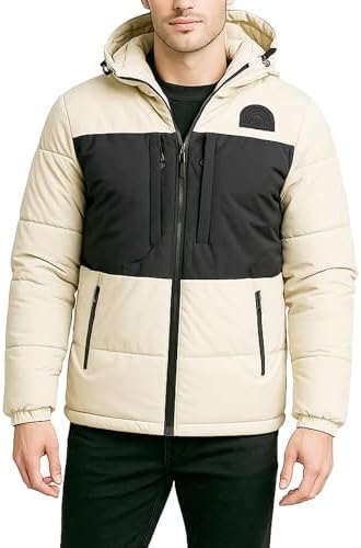 Southpole Mens Puffer Jacket - Insulated Tech Hooded Puffer Jackets Puffer Winter Coats for Men Snow Ski Hiking S-XL