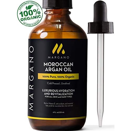 Argan Oil | Cold-Pressed, Unrefined, Pure Organic Moroccan Argan Oil| Excellent for Face, Body, Hair & Nails. Anti-Aging, Cracked Skin. Frizzy & Damaged Hair | 4oz