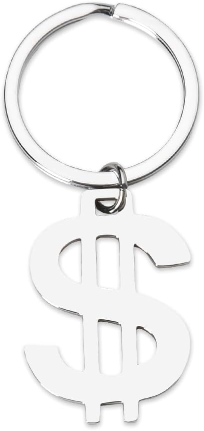 Money Dollar Sign Keychain Fortune Symbol Key Chain Creative Dollar Charm Keychain for Men Women Friends Coworker Fun Wealth Fortune Seeking Key Ring Money Gifts for Christmas Birthday Party Favors
