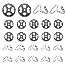 Shakas 24 PCS Car Seat Cover Hook, Plum Blossom Plastic Disc with Metal Hook Combination Set, Cushion Elastic Band Anti-slip Fixed Buckle, for Most Cars Seat Cover Installation Replacement (Black)