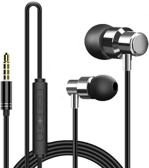 Accessonico Earbuds with Long Cord 6 ft 3.5mm Wired Headphones with Microphone Noise Cancelling Earphone Call Volume Control 3.5 mm Jack Ear Buds for Laptop TV PC Chromebook Stereo Plug in