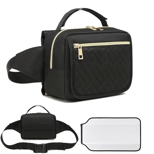 Small Diaper Bag with Portable Changing Pad,Crossbody Diaper Bag Pack with Wipes Pocket,Mini Diaper Bag Fanny Pack for Baby Travel Black