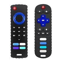 2Pcs Silicone Teething Toys, Remote Control Shape Teethers for Babies Remote Teething Toys, Silicone TV Remote Teether BPA Free/Refrigerator Safe